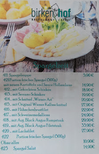 Menu du Restaurant Birkenhof à Nettetal