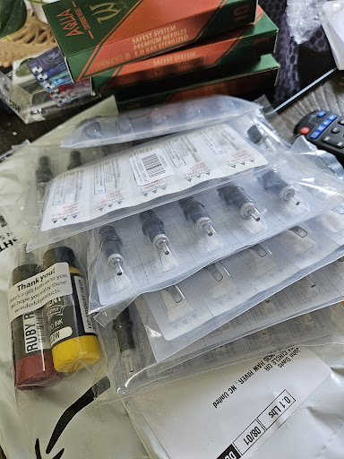 Explore embroidery tattoo ideas, creative tattoo ideas in Garden Grove, available at Element Tattoo Supply