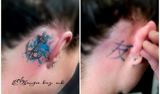 Explore wedding finger tattoo ideas, creative tattoo ideas in Casper, available at Luna & Lotus Amethyst Ink Angie Kay