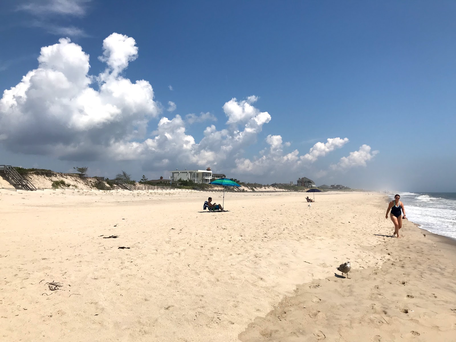 Flying Point Beach的照片 带有明亮的沙子表面