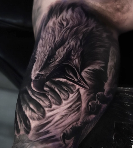 Explore medieval knight tattoo ideas, creative tattoo ideas in San Antonio, available at Firme Copias Tattoo Studio