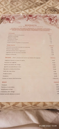 Menu / carte de I Sapori dell'Emilia (ex ristorante Le Terre del Sacramento) à Guardialfiera
