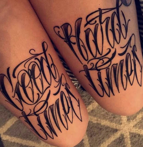 Explore mens knee tattoo ideas, creative tattoo ideas in Van Nuys, available at Needle Pushers