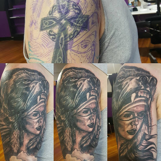 Explore western cowgirl tattoo ideas, creative tattoo ideas in Lancaster, available at Beautiful Sin Tattoos & Body Piercings
