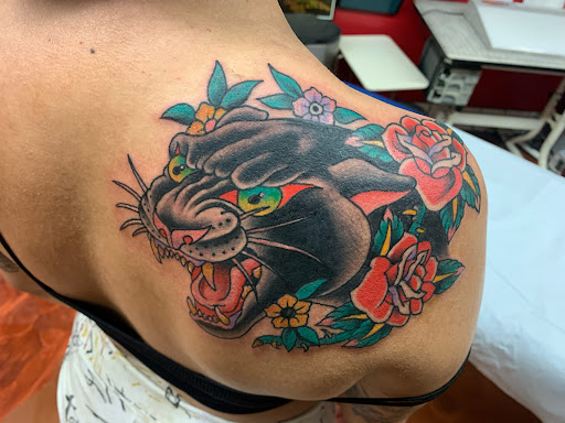 Explore heath ledger joker tattoo ideas, creative tattoo ideas in San Diego, available at Lifetime Tattoo