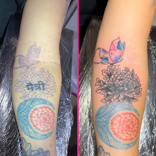 Explore one piece tattoos ideas, creative tattoo ideas in Meridian, available at Creative Pain Tattoo Studio