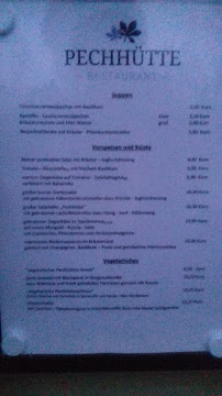 Menu / carte de Restaurant Pechhütte à Radeberg