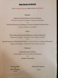 Menu du Princess Elizabeth à Dunkerque