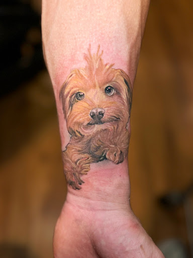 Explore back ear tattoo ideas, creative tattoo ideas in Fairfax, available at Dixer