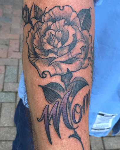 Explore peach tattoo ideas, creative tattoo ideas in Akron, available at Arkham Tattoo