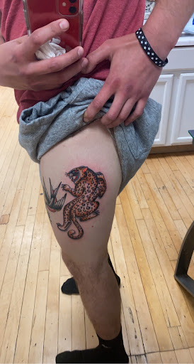Explore cute dinosaur tattoo ideas, creative tattoo ideas in Wakefield, available at Wakefield Tattoo