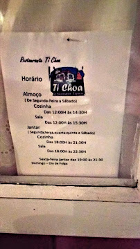 Restaurant Ti Choa à Angra do Heroísmo - menu / carte