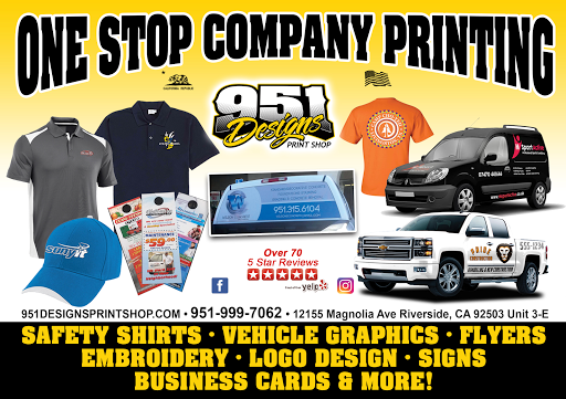 Print Shop «951 Designs Screen Printing and signs», reviews and photos, 3950 Pierce St, Riverside, CA 92505, USA