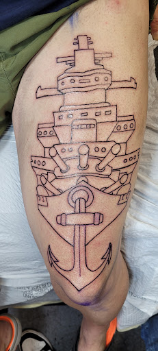 Explore red ink tattoo ideas, creative tattoo ideas in Meridian, available at SK-Tattoo1