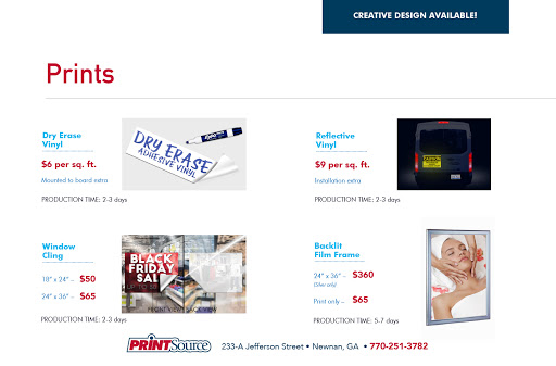 Commercial Printer «Print Source», reviews and photos, 233 Jefferson St, Newnan, GA 30263, USA