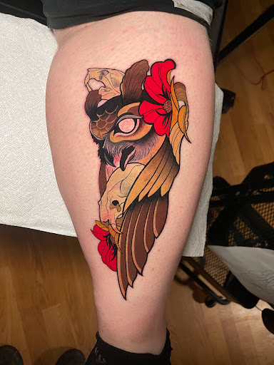 Explore small neck tattoo ideas, creative tattoo ideas in Madison, available at Golden Phoenix Tattoo Co.