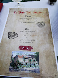 Menu / carte de Auberge du Marronnier à Chateauneuf