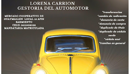 LORENA CARRION Gestoria del Automotor feria de guaymallen