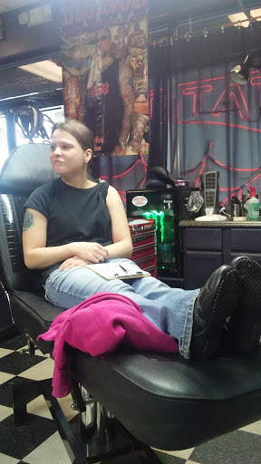 Explore evil angel tattoo ideas, creative tattoo ideas in Fayetteville, available at Chop Shop Tattoo
