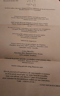Restaurant français Auberge Du Vert Mont à Boeschepe - menu / carte