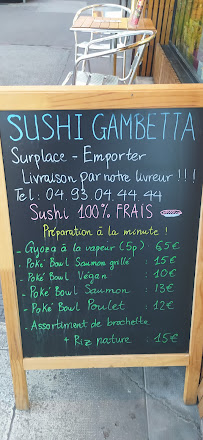 Restaurant de sushis Sushi Gambetta à Nice (la carte)