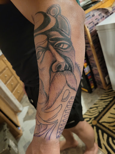 Explore half sleeve tattoo sleeve ideas, creative tattoo ideas in Espanola, available at Daydreamer Tattoo