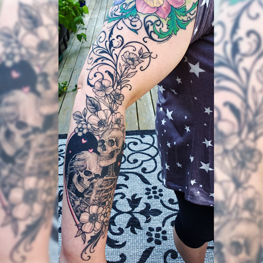 Explore bourbon glass tattoo idea, creative tattoo ideas in Fogelsville, available at Gilded Heron Tattoo