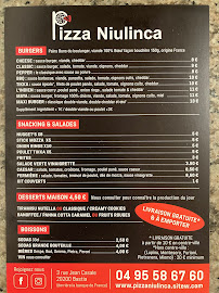 Menu / carte de Pizzaniulinca Bastia à Bastia