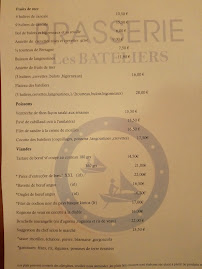 Brasserie Les bateliers à Joué-lès-Tours menu