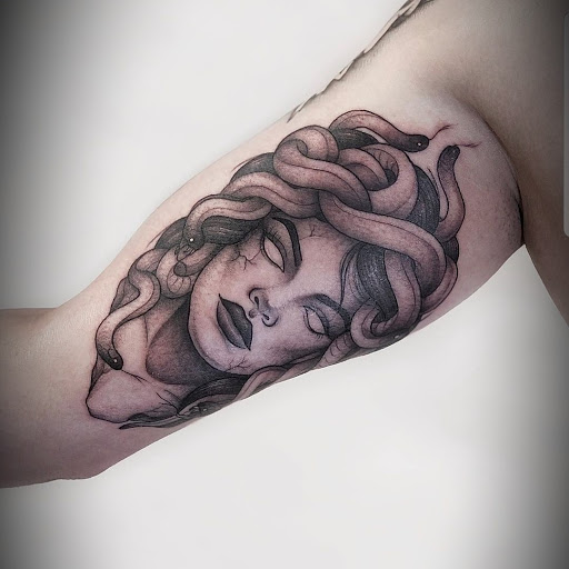 Explore greek goddess tattoo ideas, creative tattoo ideas in Willow Grove, available at Tattoo GalaxyWillow Grove Piercing & Tattoos
