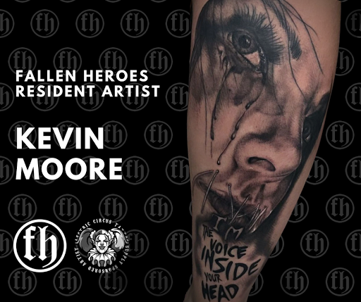 Explore slash tattoo ideas, creative tattoo ideas in Colorado Springs, available at Fallen Heroes Tattoo & Piercing (Colorado)