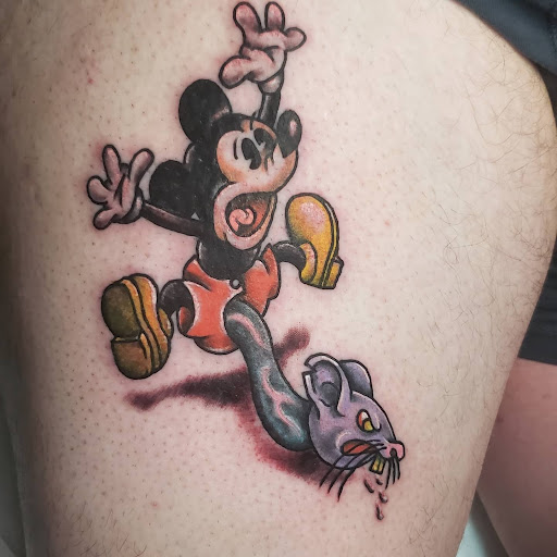 Explore dog portrait tattoo ideas, creative tattoo ideas in Lagrangeville, available at Black Cherry Tattoo Studio NY