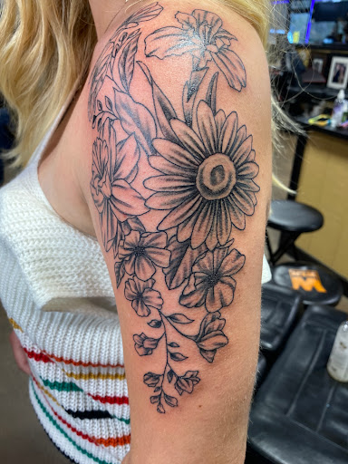 Explore deer skull tattoo ideas, creative tattoo ideas in Villa Rica, available at Villa Rica Ink