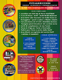 Pizzeria Pizza e Birichini à Roletto (le menu)