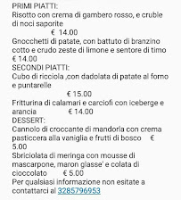 Menu du #A casa di Sere à Sabaudia