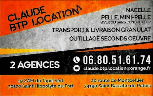 Agence de location de matériel Claude Btp Location Saint-Bauzille-de-Putois