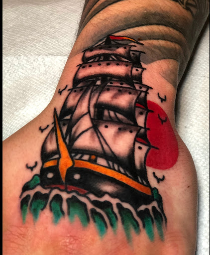 Explore mexican aztec tattoo ideas, creative tattoo ideas in Johnson City, available at Gold Cross Tattoo Co.