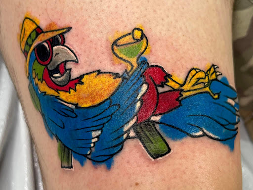 Explore australian shepherd tattoo ideas, creative tattoo ideas in Adrian, available at Good Life Tattoo Co.
