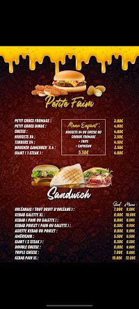 Menu du Snack le 345 à Cournonterral