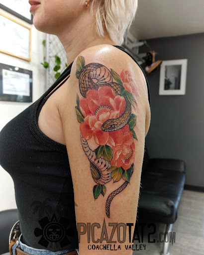 Explore sun tattoo ideas, creative tattoo ideas in Palm Desert, available at Picazo Tattoo Studio