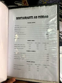 Tasca Zebras à Lisbon menu