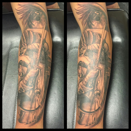 Explore pisces symbol tattoos ideas, creative tattoo ideas in Savannah, available at Tatlyfe Studios