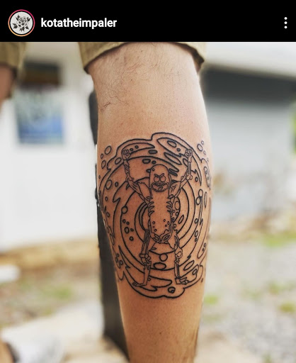 Explore black heart tattoo ideas, creative tattoo ideas in Benton, available at Spectrum Tattoo