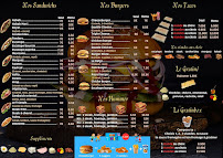 Menu du Snack le prince JB à Martigues