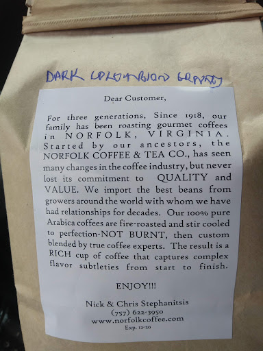 Coffee Store «Norfolk Coffee & Tea Co», reviews and photos, 212 E 18th St, Norfolk, VA 23517, USA