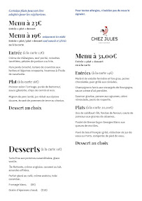 Menu du Restaurant Chez Jules à Chalon-sur-Saône