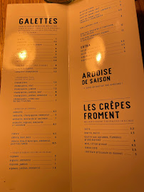 Restaurant Bretone à Rennes (le menu)