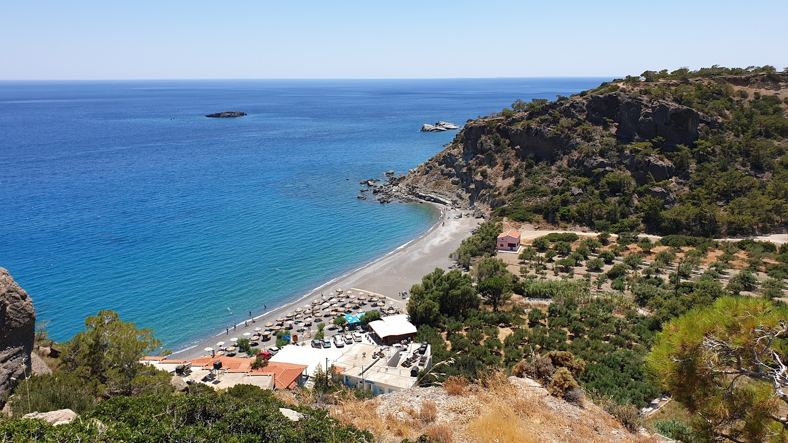 Foto von Agia Fotia beach mit winzige bucht