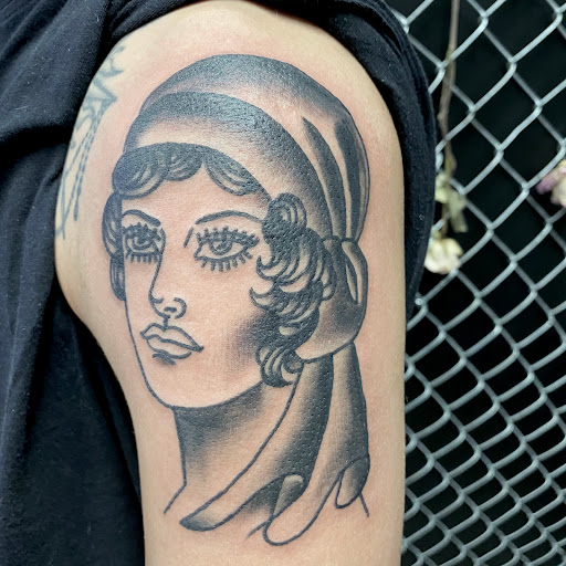 Explore mens elbow tattoo ideas, creative tattoo ideas in Buffalo, available at True Gloom Tattoo Studio