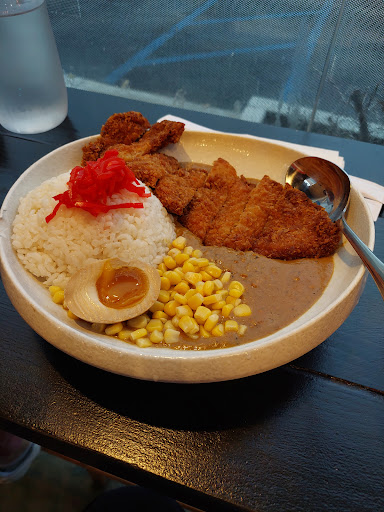 Chicken katsu cutlet curry over rice